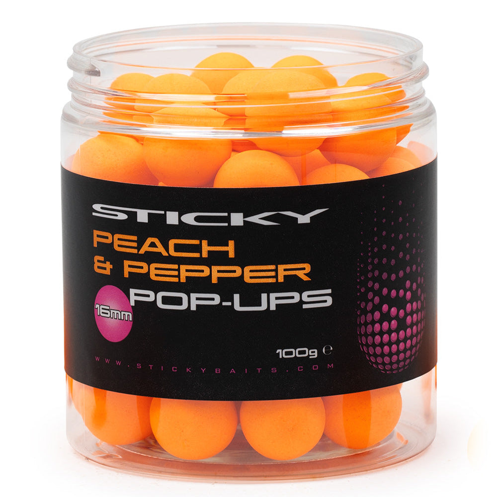 Sticky Baits Pop Up Peach & Pepper 16mm