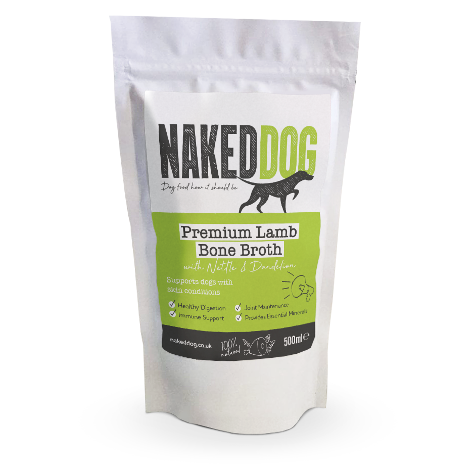 Naked Dog Bone Broth Premium Lamb With Nettles & Dandelion 500ml