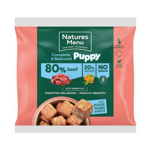 Natures Menu Dog - Complete & Balanced Puppy Nuggets 80/20 Beef 1kg