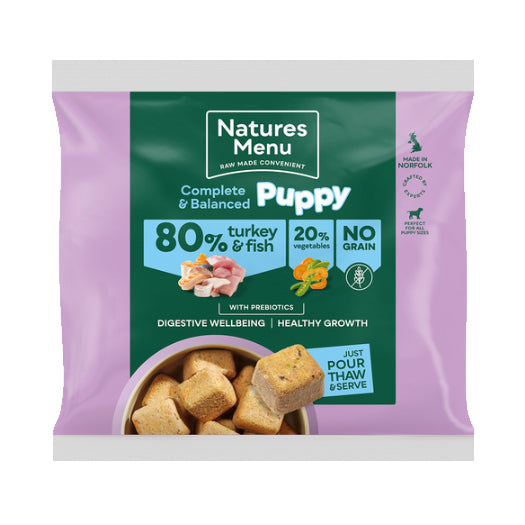 Natures Menu Dog - Complete & Balanced Puppy Nuggets 80/20 Turkey & Fish 1kg