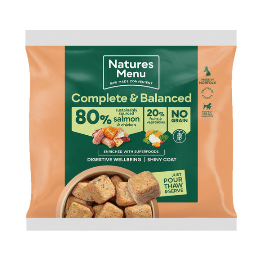 Natures Menu Dog - Complete & Balanced Nuggets 80/20 Salmon & Chicken 1kg