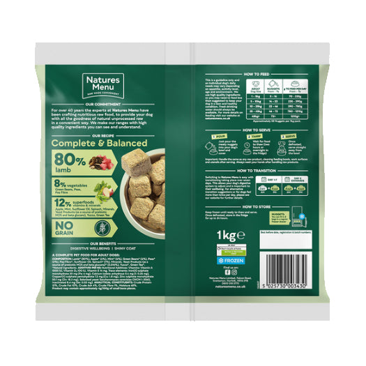 Natures Menu Dog - Complete & Balanced Nuggets 80/20 Lamb 1kg