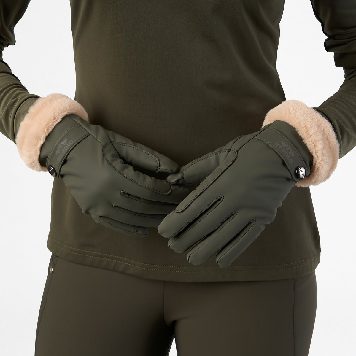 HV Polo Gloves HVPGarnet Forest Green