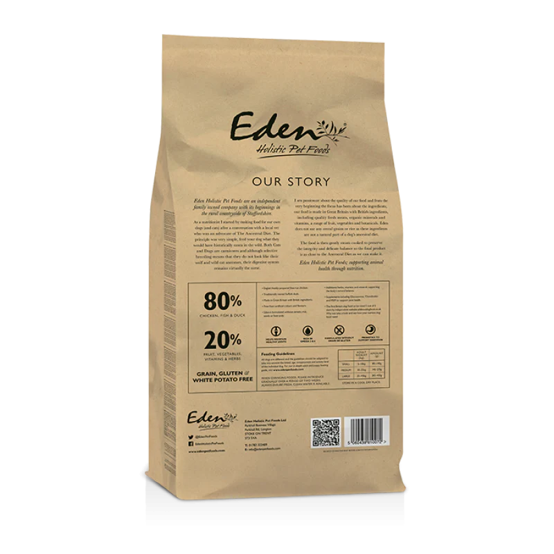Eden Dog - 80/20 Original Cuisine Working Dog Small Kibble 15kg