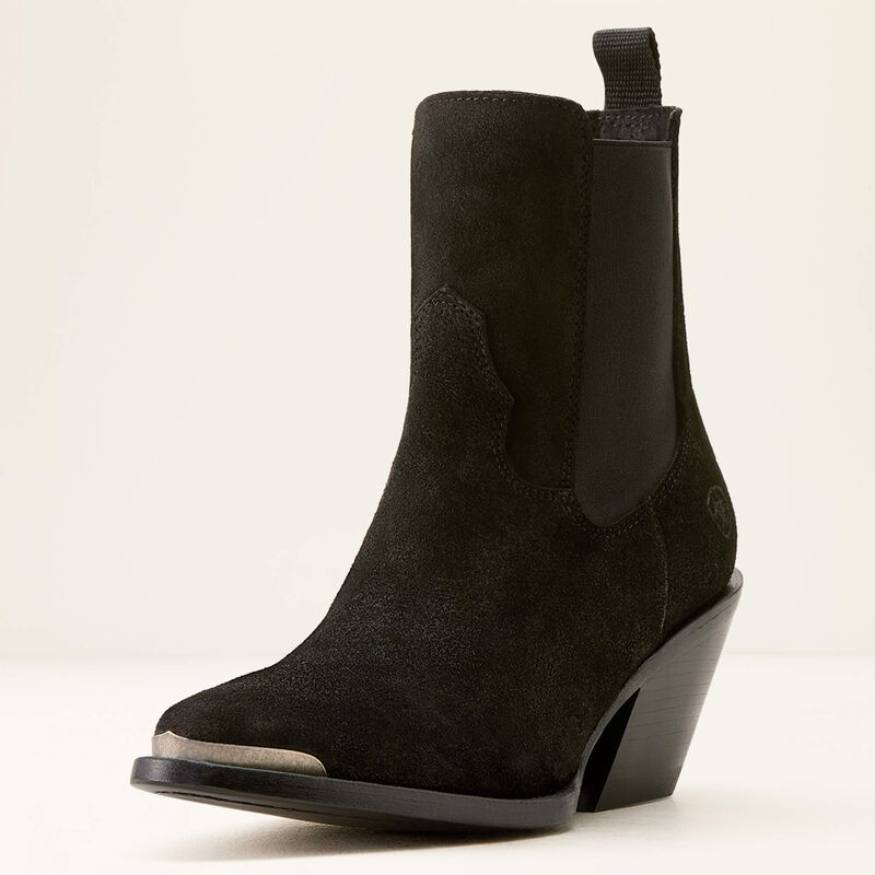 Ariat Womens Shiloh Bootie Distressed Black Suede