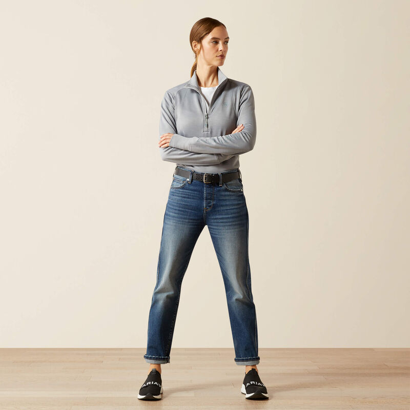 Ariat Wms Team EQ 1/2 Zip Pullover Alloy Heather