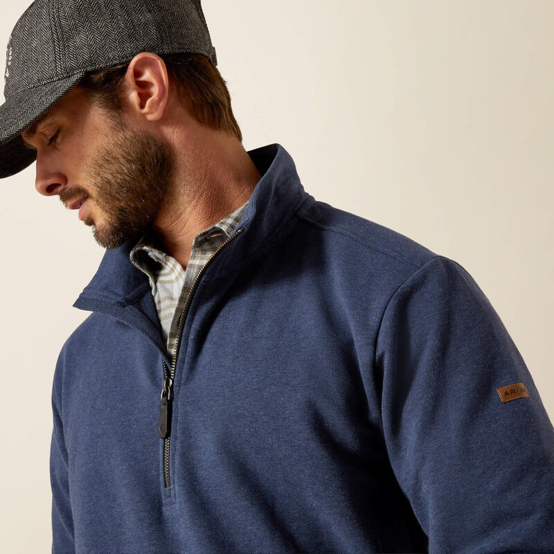 Ariat Mens Wilford 1/2 Zip Sweatshirt Flint Grey Heather