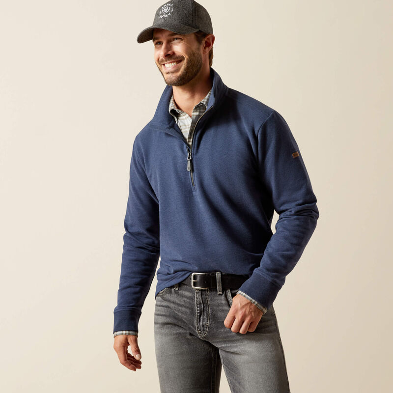 Ariat Mens Wilford 1/2 Zip Sweatshirt Flint Grey Heather