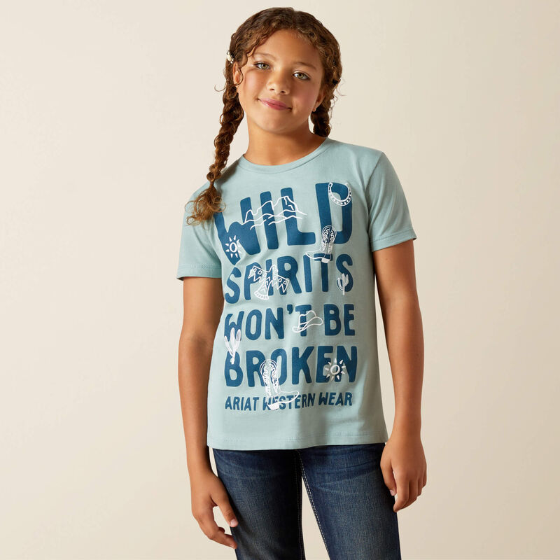 Ariat Girls Ariat Wild Spirits SS T-Shirt River Green