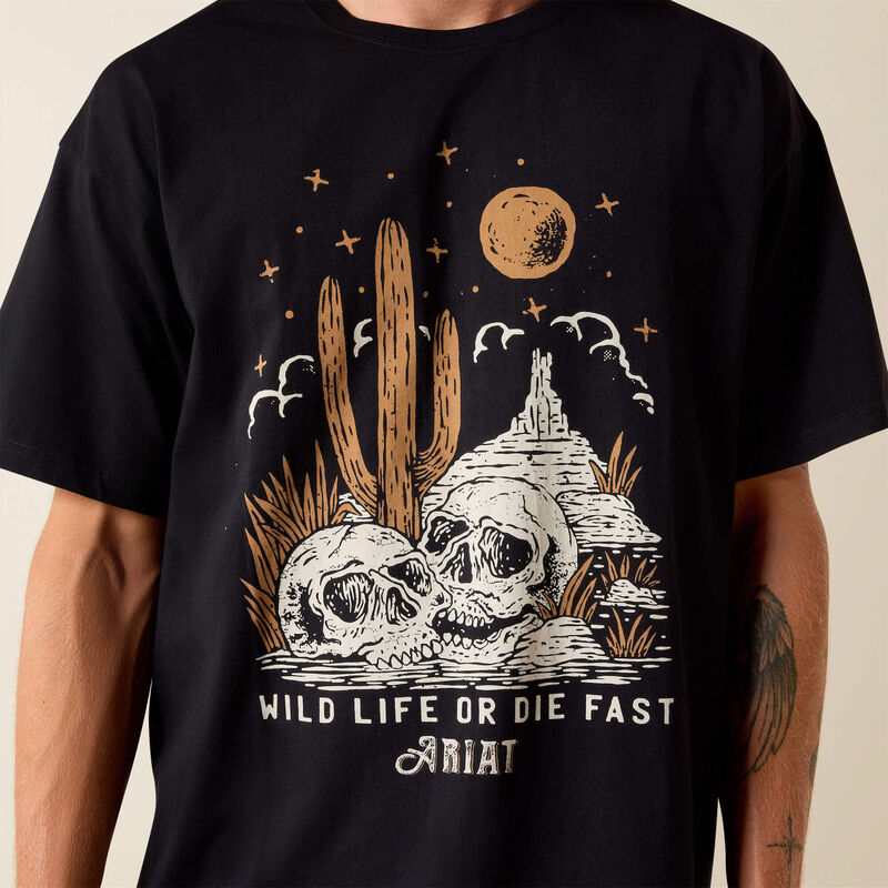Ariat Mens Wild Life Boxy SS T-Shirt Washed Black