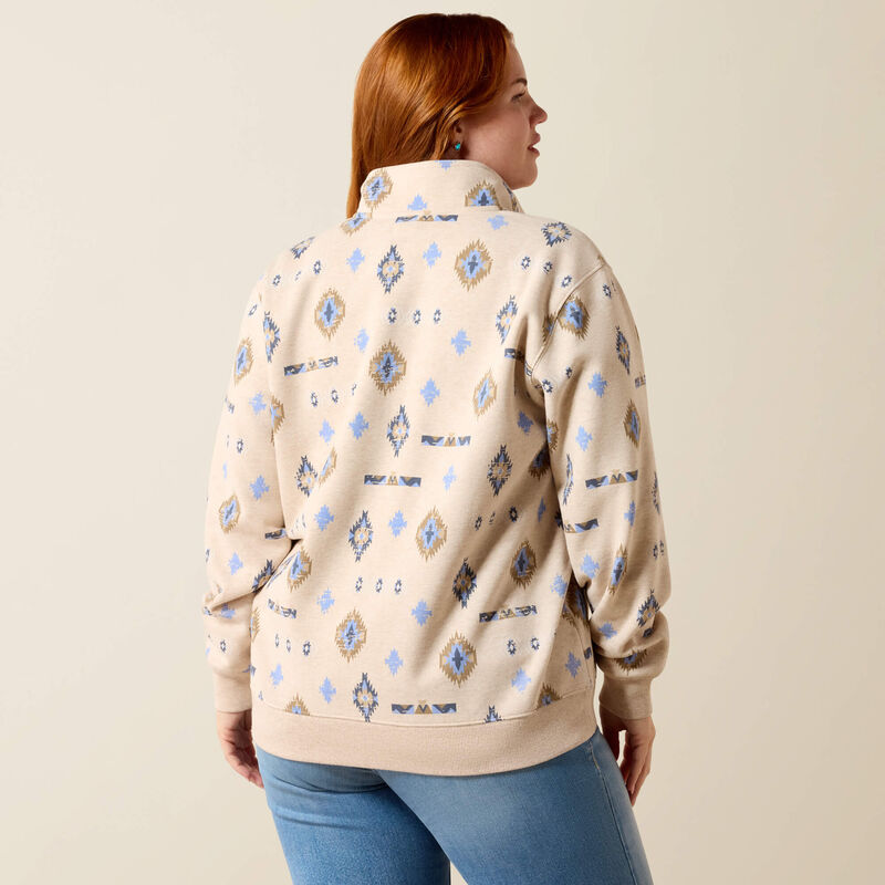 Ariat Womens Sapphire 1/2 Zip Sweatshirt Oatmeal Heather