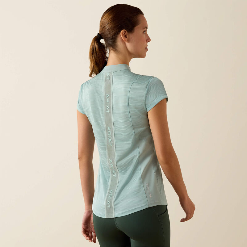 Ariat Womens Breathe 1/2 Zip Cap Sleeeve Baselayer Blue Surf