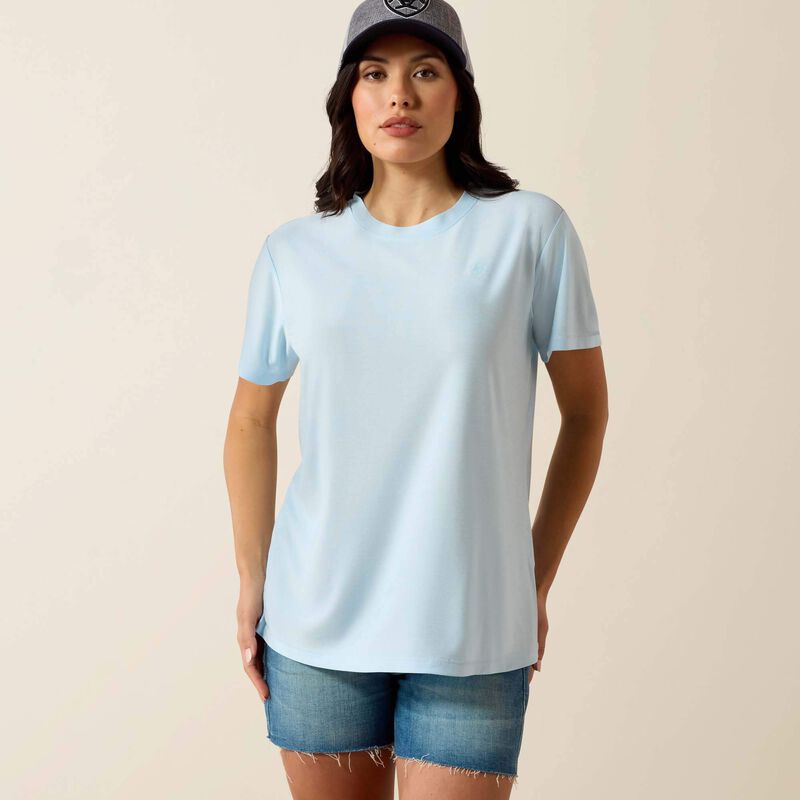 Ariat Womens Laguna Logo SS Shirt Nantucket Breeze