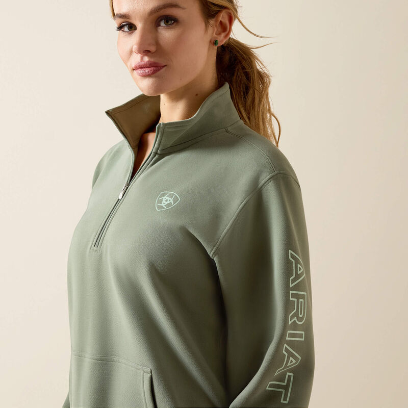 Ariat Womens Foundation Logo 1/2 Zip Sweatshirt Sea Spray