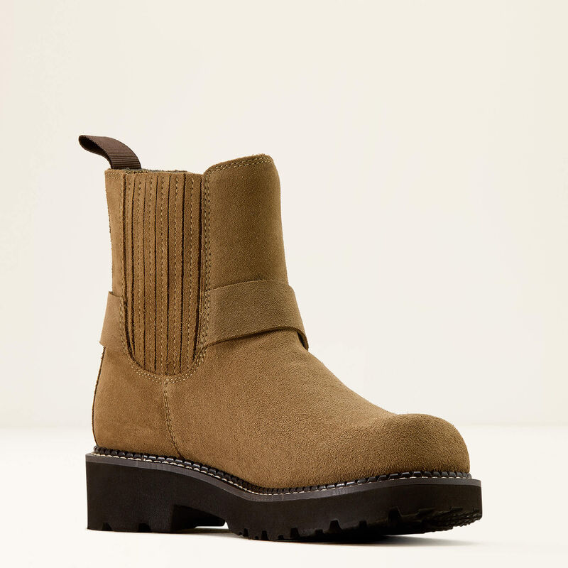 Ariat Womens Fatbaby Chelsea Harness Western Boot Tan Suede
