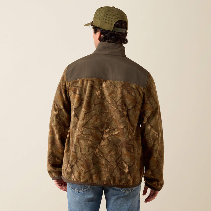 Ariat Mens Basis Fleece Pullover Savannah Tan Camo