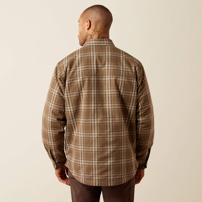 Ariat Mens Rebar Flannel Insulated Shirt Jacket Canteen