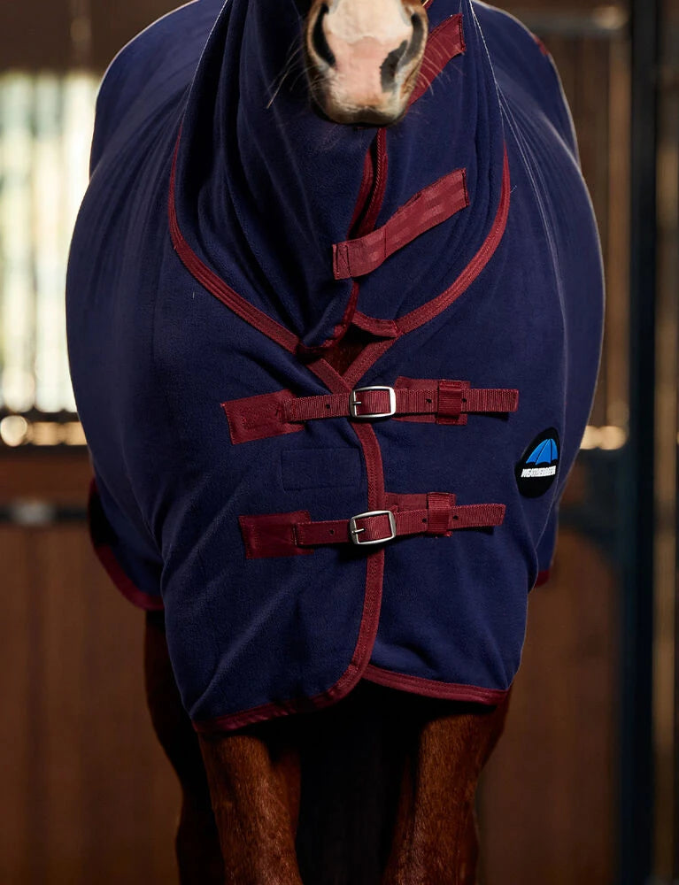 Weatherbeeta Anti-Static Fleece Cooler Combo Neck Dark Navy / Burgundy