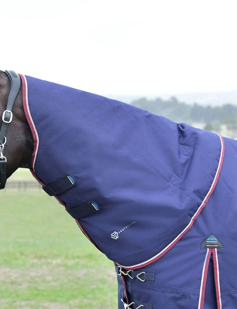 Weatherbeeta Comfitec Essential Turnout Detach-A-Neck 50g Navy / Burgundy