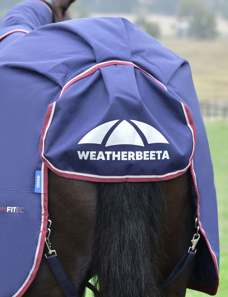 Weatherbeeta Comfitec Essential Turnout Detach-A-Neck 50g Navy / Burgundy