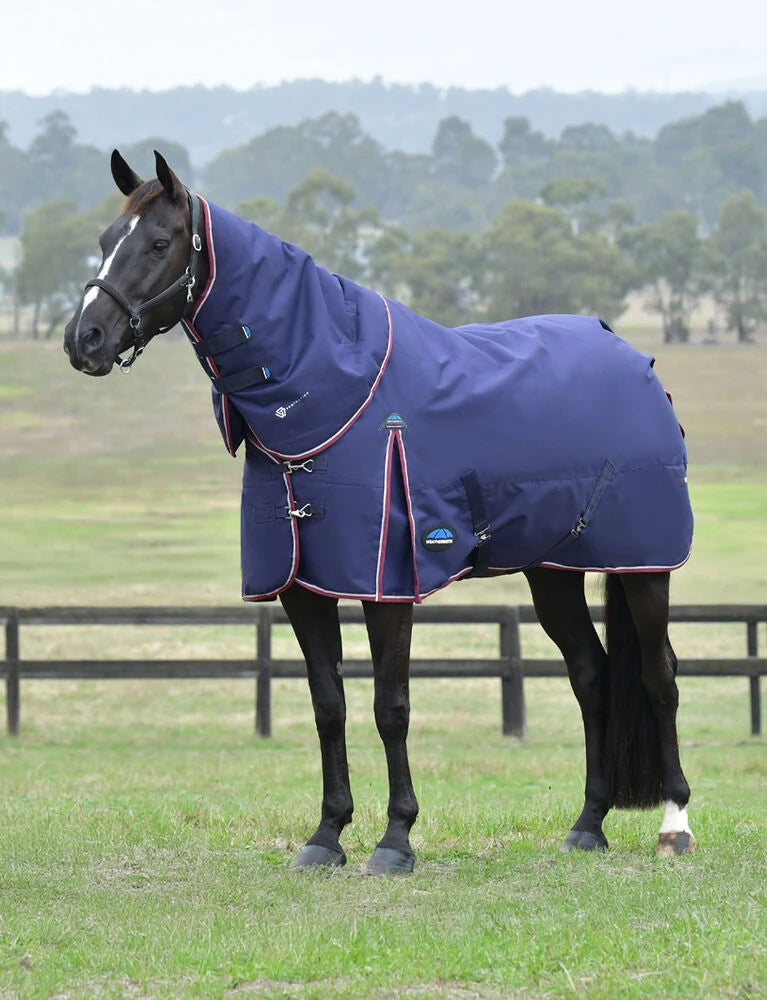 Weatherbeeta Comfitec Essential Turnout Detach-A-Neck 50g Navy / Burgundy