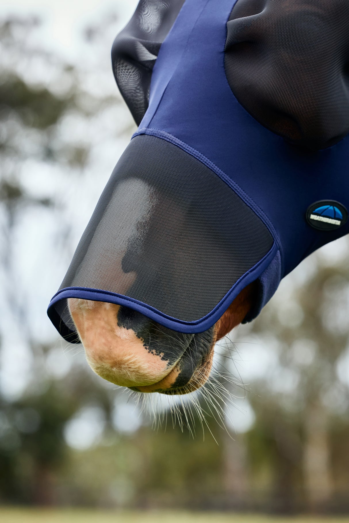 Weatherbeeta Comfitec Luxe Stretch Fly Mask With Ears & Nose Navy/Black