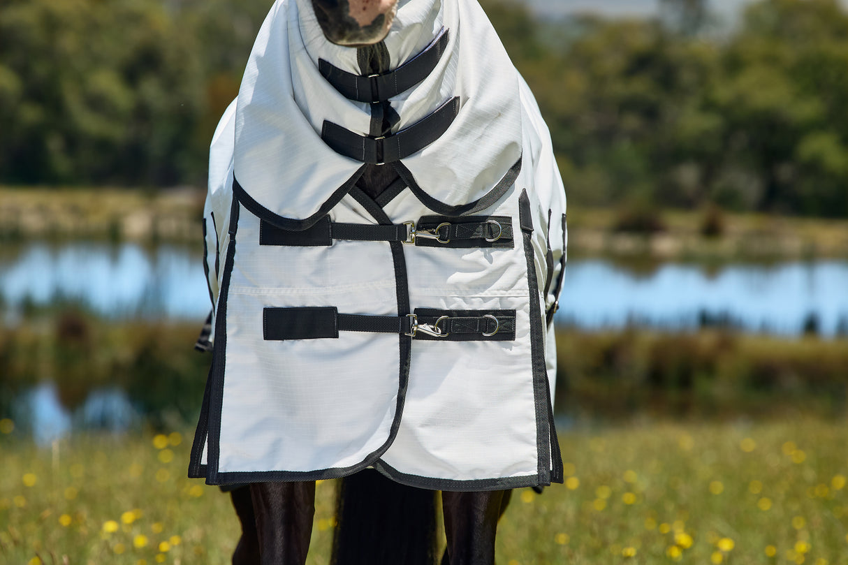 Weatherbeeta Comfitec Sweet Itch Shield Fly Sheet Combo White/Charcoal