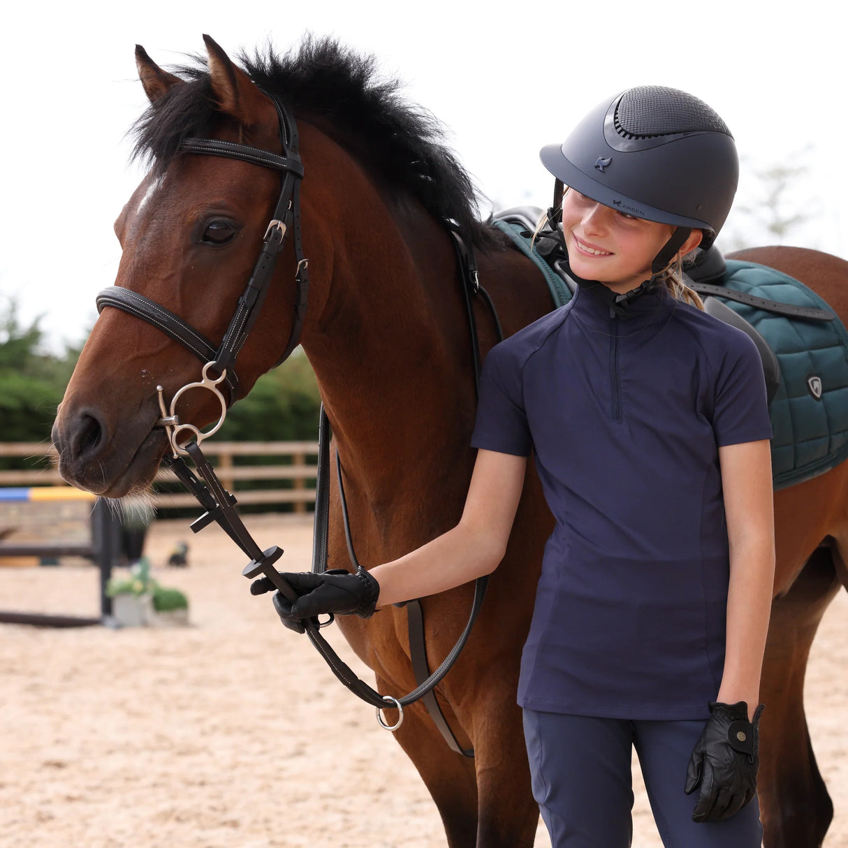 Aubrion Young Rider React Short Sleeve Base Layer Midnight