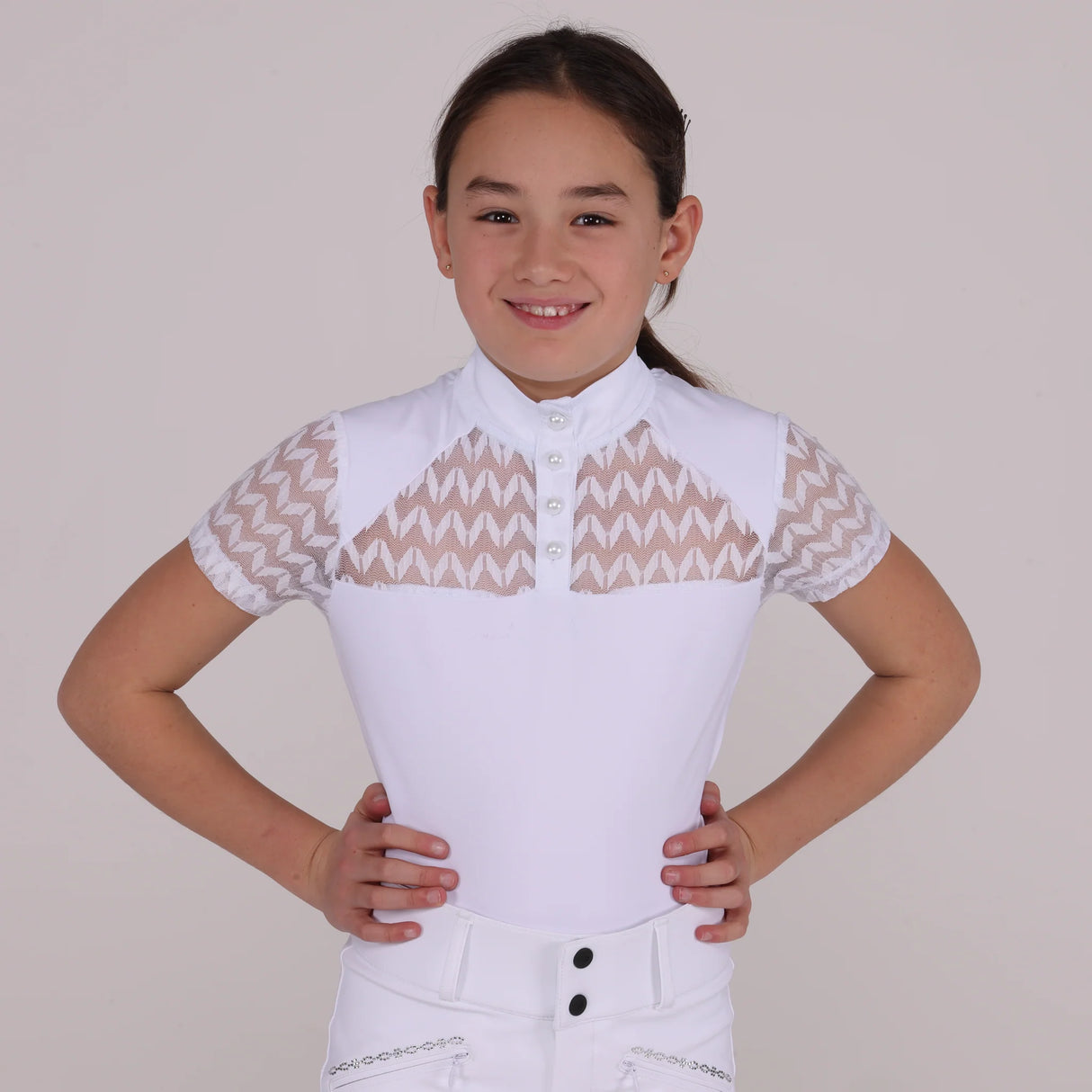 Aubrion Young Rider Optima VX Show Shirt White