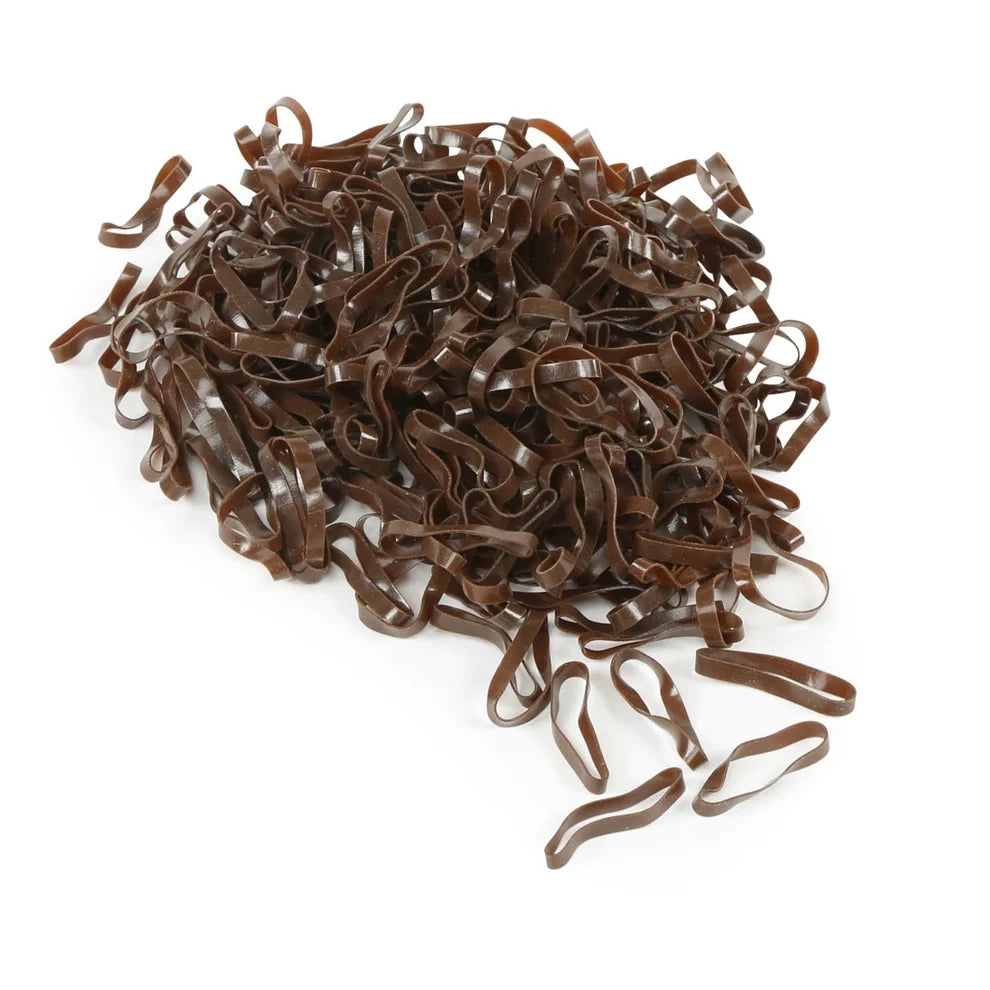 Shires EZI-GROOM Silicone Plaiting Bands Brown