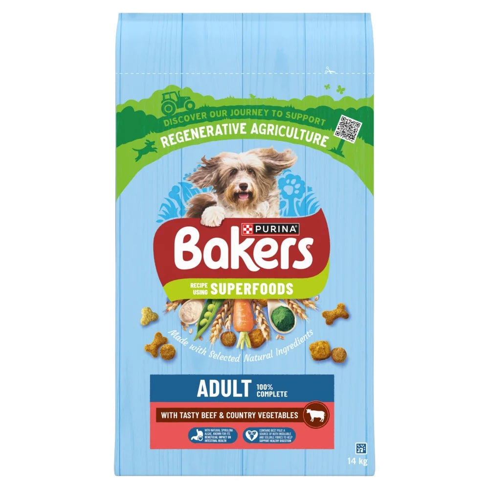 Bakers Beef With Vegetables Dry Dog Food 14kg