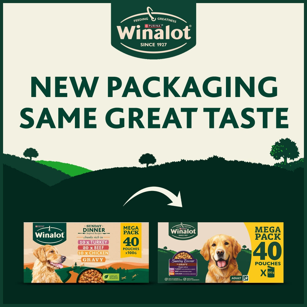 Winalot Sunday Dinner Pouches In Gravy 40x100g