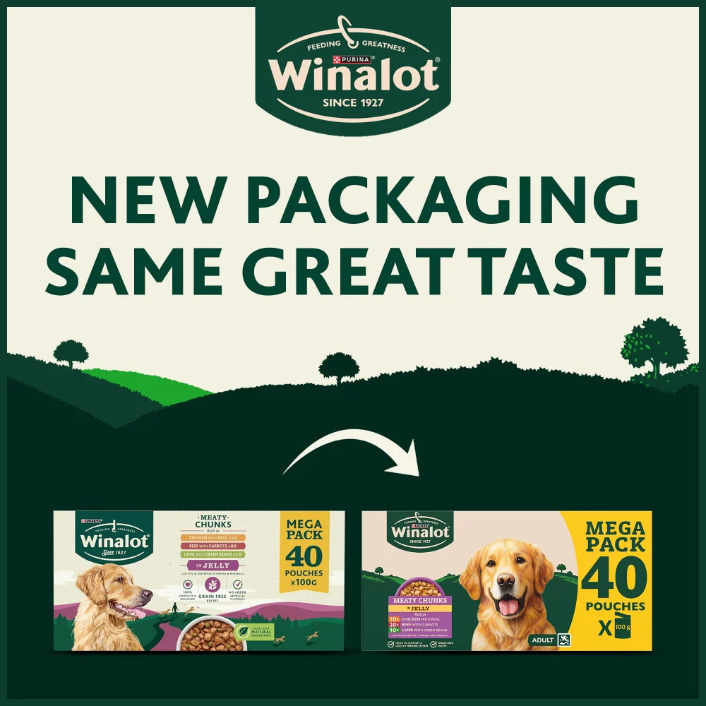 Winalot Meaty Chunks In Jelly Pouches 40x100g