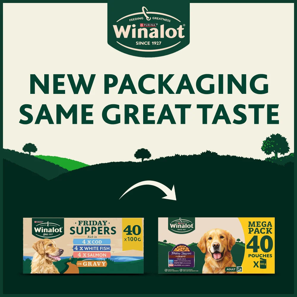 Winalot Friday Suppers Fish In Gravy Pouches 40x100g