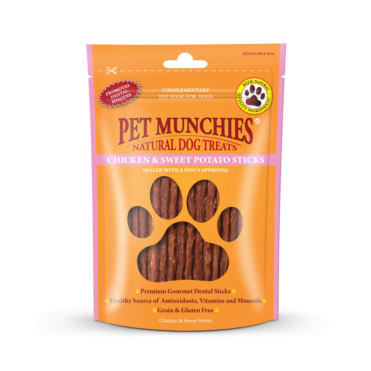 Pet Munchies Chicken and Sweet Potato Sticks Dog Treats 90g