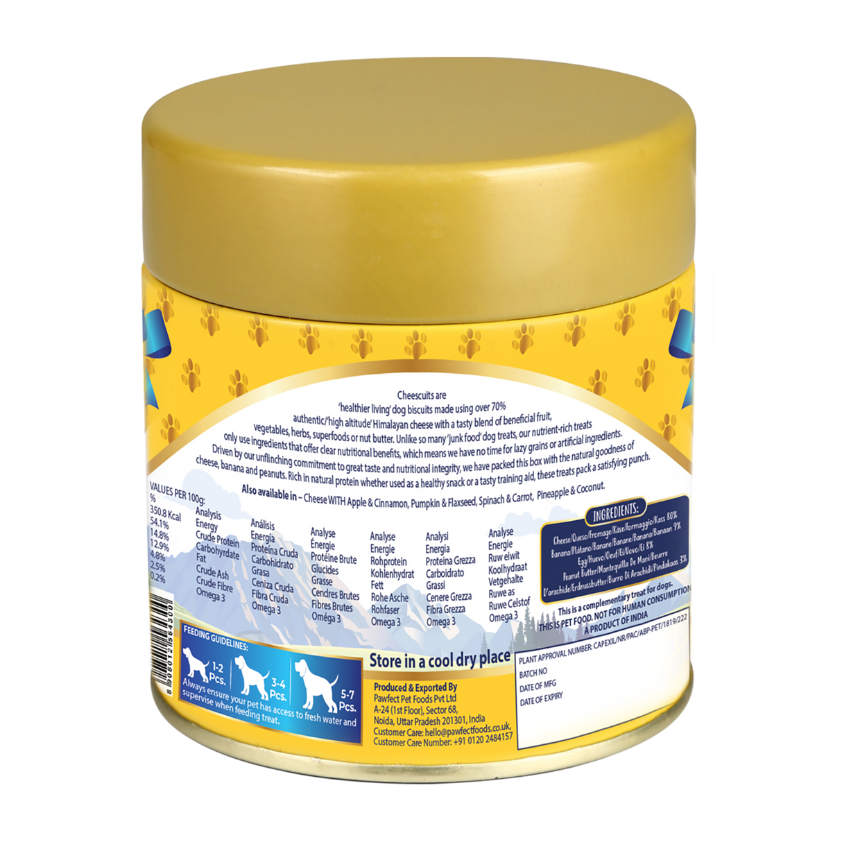 Pawfect Cheesy Dog Biscuits Banana & Peanut Butter Cheesecuits 100g