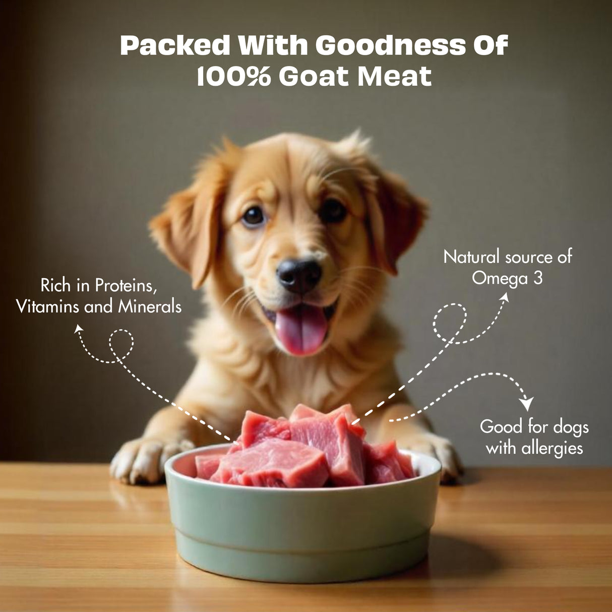 Pawfect Nature's Feast Freeze Dried Dog Treats Goat Meat 150g