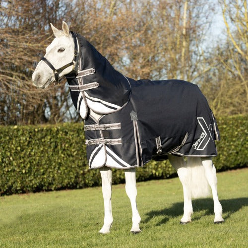 Hy Equestrian DefenceX Shield 50g Turnout Rug With Detachable Neck Navy