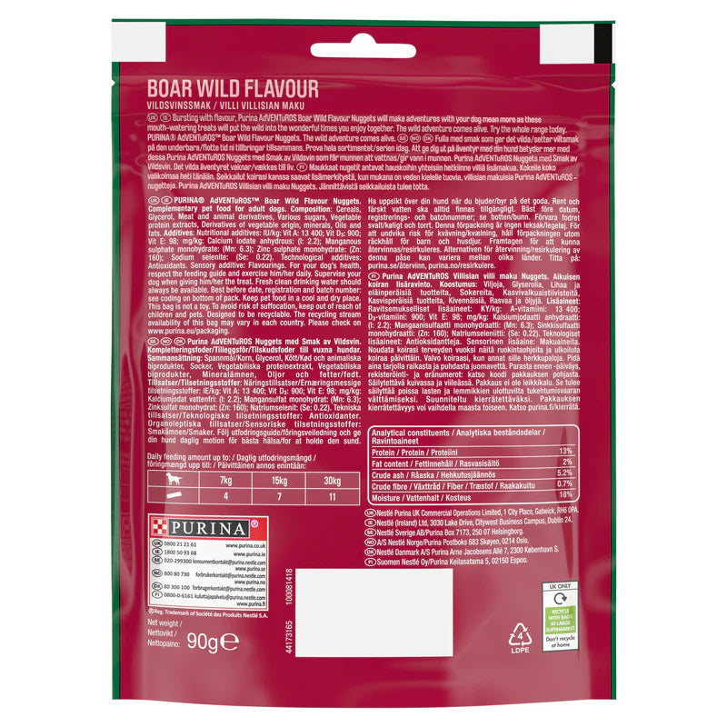Purina Adventuros Nuggets Wild Boar Flavour 90g
