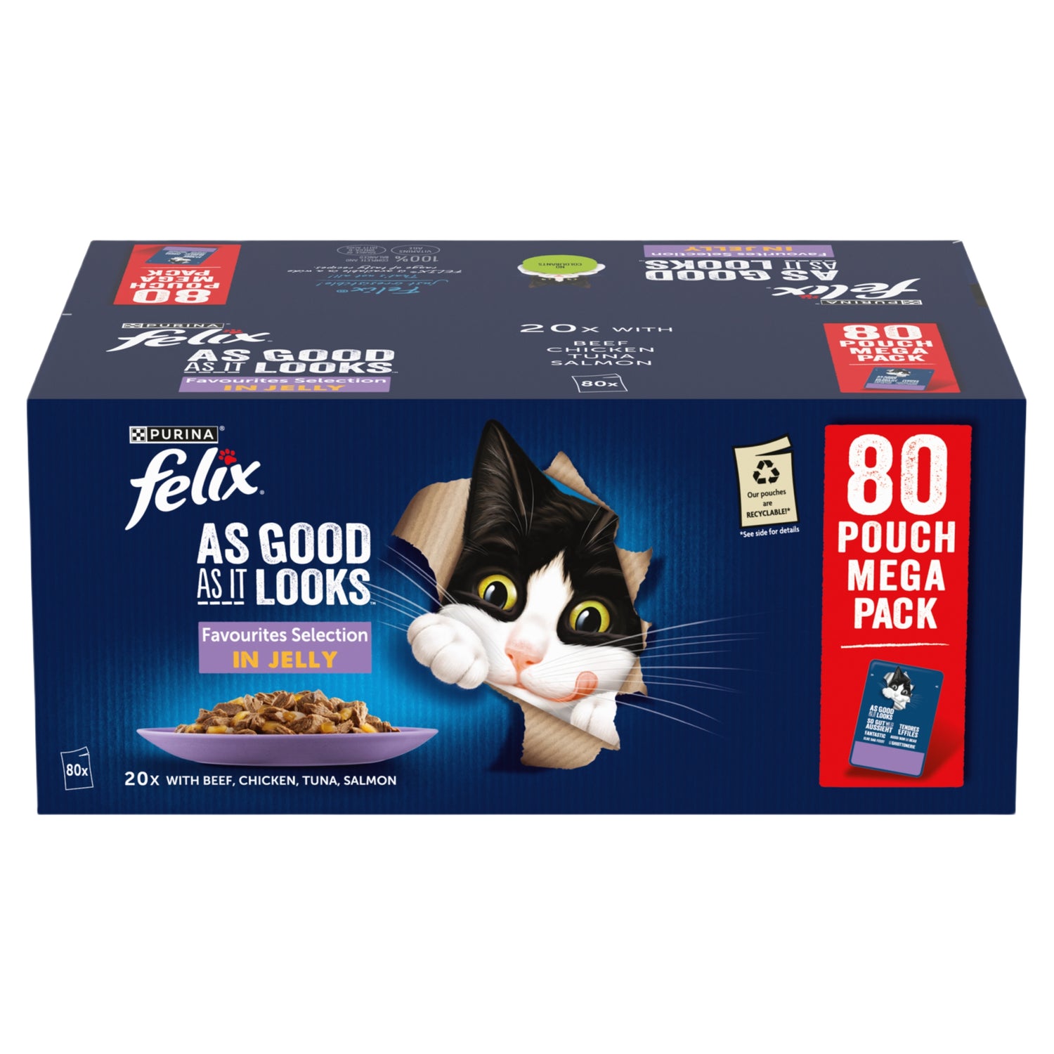 Felix As Good As It Looks Pouch Box Favourites in Jelly 80x85g