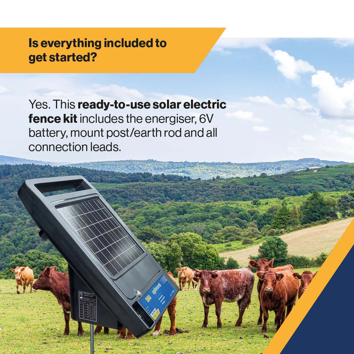 Agrifence S50 Solar Powered Energiser Kit 0.5J
