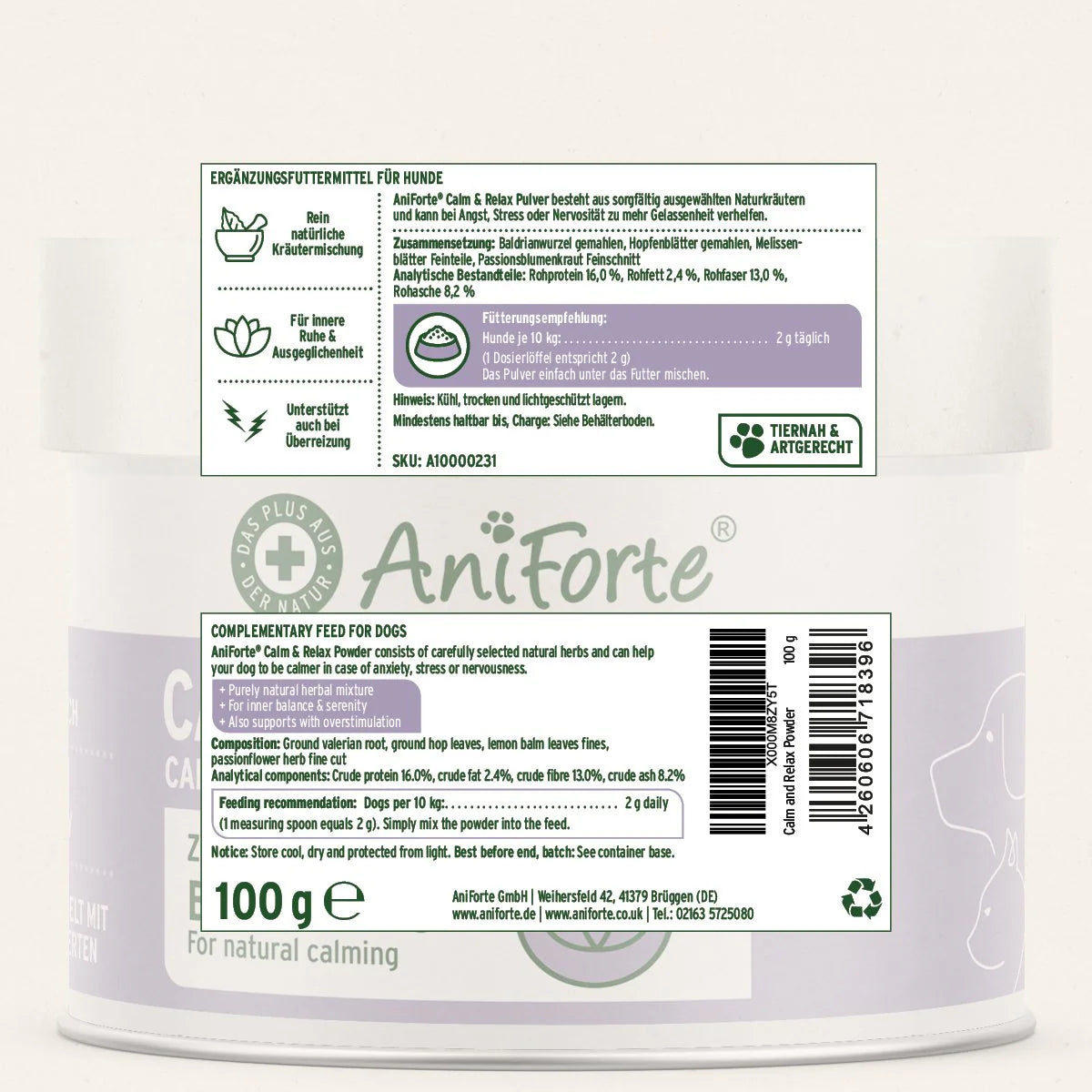 Aniforte Calm & Relax Powder 100g