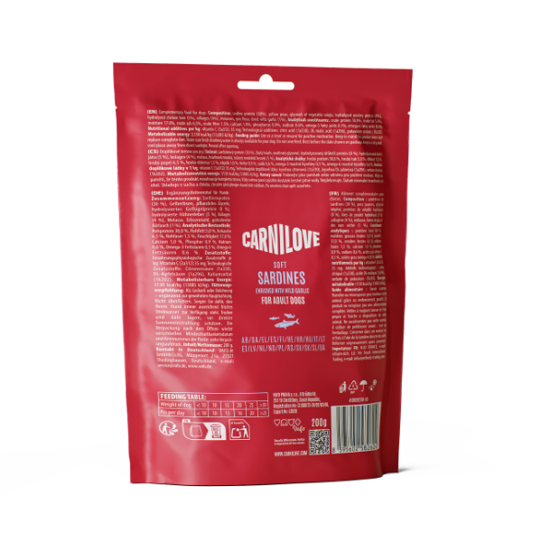 Carnilove Sardines Enriched With Wild Garlic Soft Dog Treats 200g