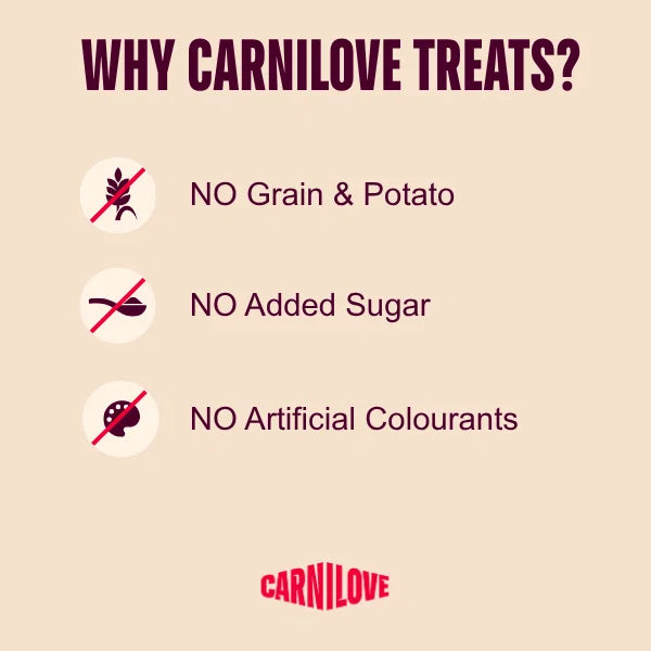 Carnilove Cat - Crunchy Duck with Raspberries Treats 50g