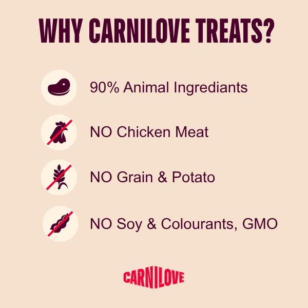 Carnilove Dog - Jerky Turkey & Rabbit Treats 100g