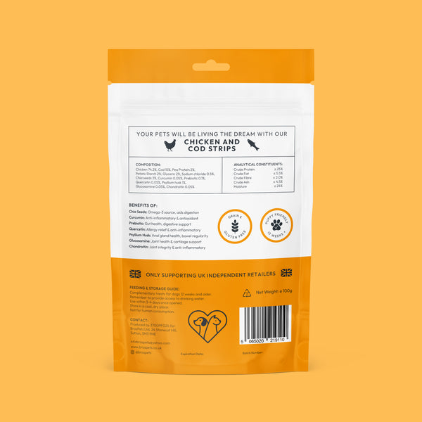 Bros Pets Chicken & Cod Strips 100g