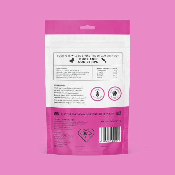 Bros Pets Duck & Cod Strips 100g