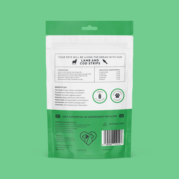 Bros Pets Lamb & Cod Strips 100g