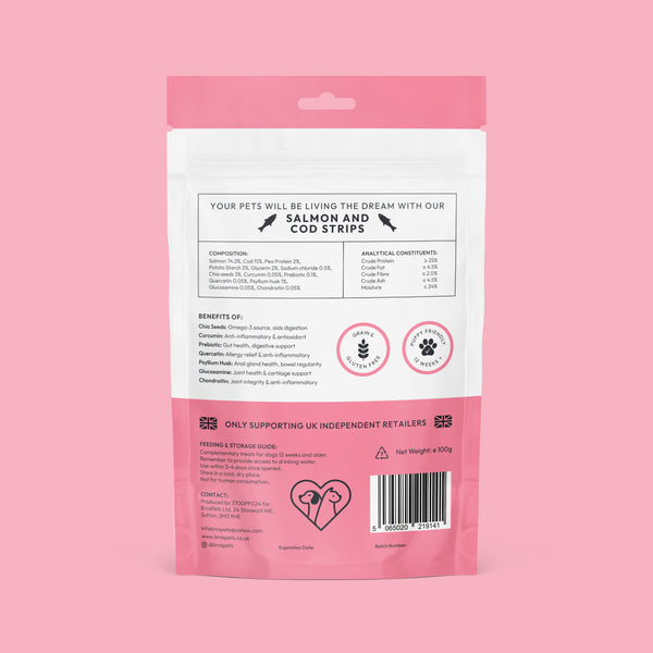 Bros Pets Salmon & Cod Strips 100g