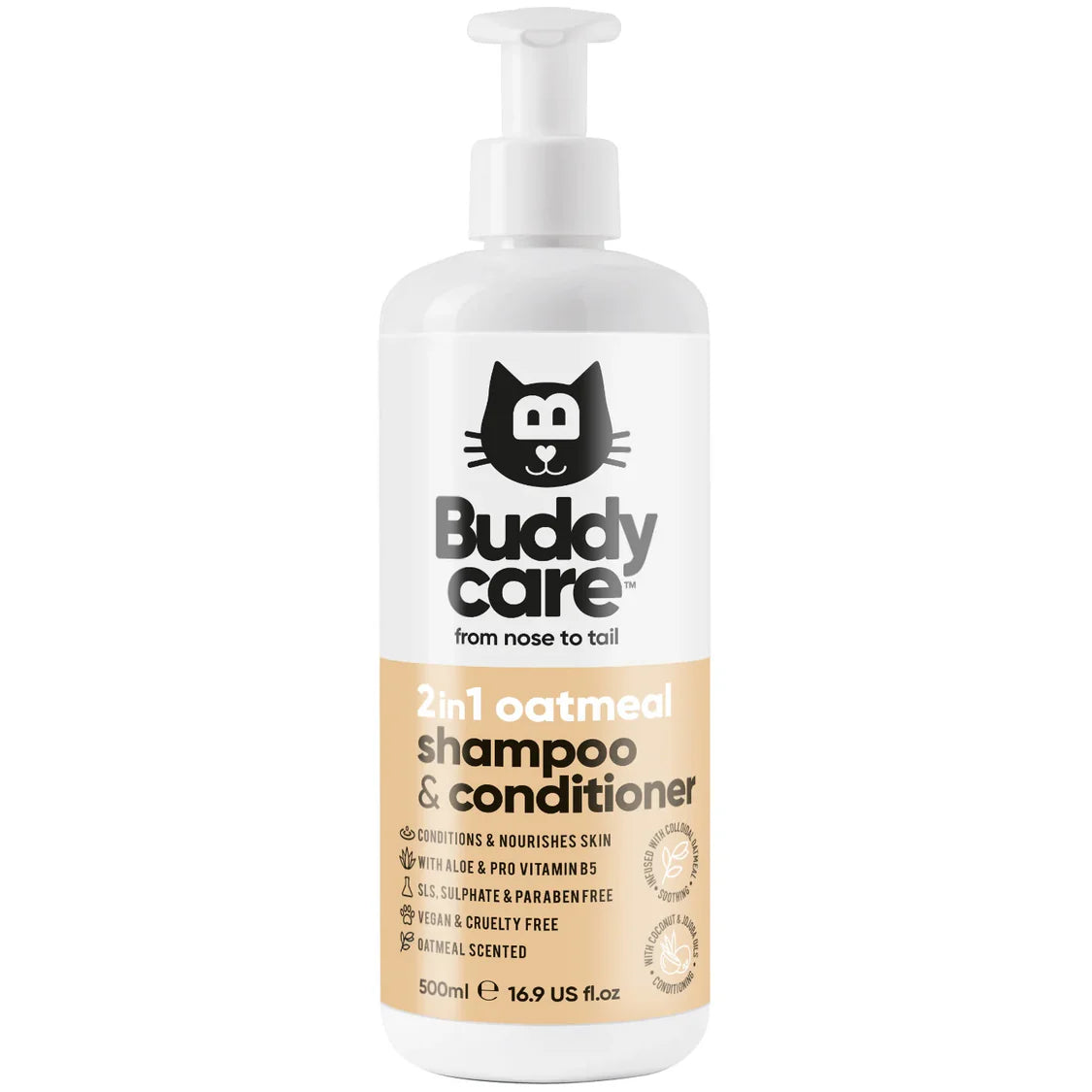 Buddy Care Cat Oatmeal 2in1Shampoo 500ml